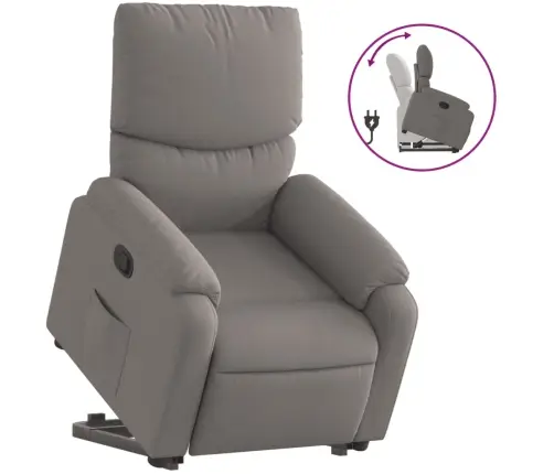 Atpūtas Krēsls, Paceļams, Atgāžams, Pelēkbrūns Audums Vidaxl