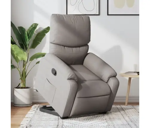 Atpūtas Krēsls, Paceļams, Atgāžams, Pelēkbrūns Audums Vidaxl