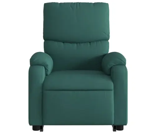 Masāžas Krēsls, Paceļams, Atgāžams, Tumši Zaļš Audums Vidaxl