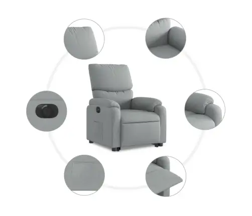 Atsistojantis Atlošiamas Krėslas, Šviesiai Pilkas, Audinys