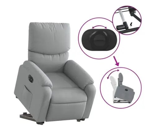 Atsistojantis Atlošiamas Krėslas, Šviesiai Pilkas, Audinys