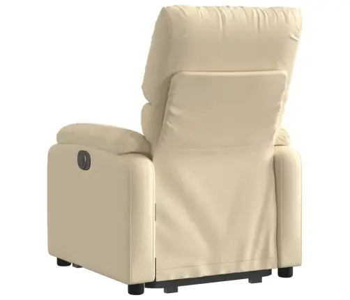 Elektrisks Atpūtas Krēsls, Paceļams/Atgāžams, Krēmkrāsas Audums Vidaxl