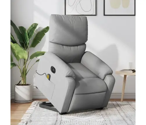 Elektrisks Masāžas Krēsls, Paceļams, Atgāžams, Pelēks Audums Vidaxl