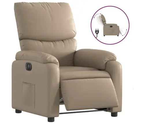 Elektrinis Atlošiamas Krėslas, Kapučino Spalvos, Dirbtinė Oda