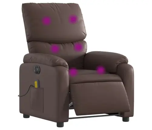 Elektrisks Masāžas Krēsls, Atgāžams, Brūna Mākslīgā Āda Vidaxl