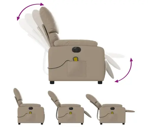 Elektrisks Masāžas Krēsls, Atgāžams, Kapučīno Mākslīgā Āda Vidaxl Elektrisks Masāžas Krēsls, Atgāžams, Kapučīno Mākslīgā Āda Vidaxl
