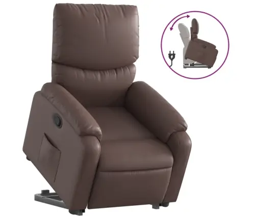Atpūtas Krēsls, Paceļams, Atgāžams, Brūna Mākslīgā Āda Vidaxl