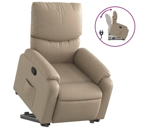 Atpūtas Krēsls, Paceļams, Kapučīno Krāsas Mākslīgā Āda Vidaxl