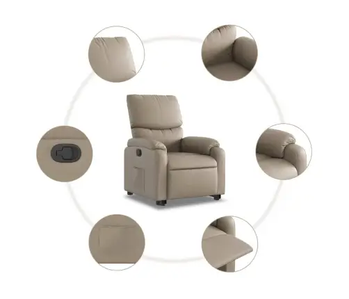 Atpūtas Krēsls, Paceļams, Kapučīno Krāsas Mākslīgā Āda Vidaxl