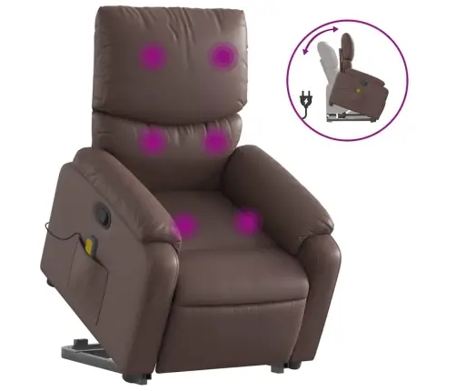 Masāžas Krēsls, Paceļams, Atgāžams, Brūna Mākslīgā Āda Vidaxl Masāžas Krēsls, Paceļams, Atgāžams, Brūna Mākslīgā Āda Vidaxl