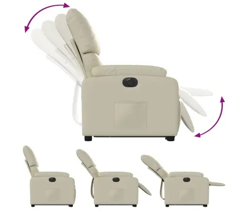 Elektrisks Atpūtas Krēsls, Paceļams, Krēmkrāsas Mākslīgā Āda Vidaxl