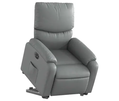 Elektrisks Atpūtas Krēsls, Paceļams, Pelēka Mākslīgā Āda Vidaxl