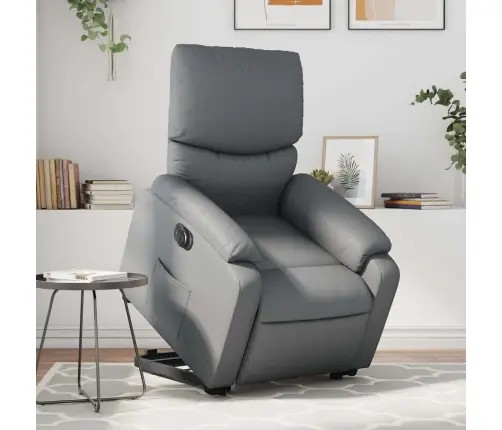 Elektrisks Atpūtas Krēsls, Paceļams, Pelēka Mākslīgā Āda Vidaxl