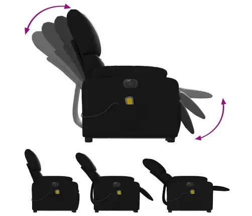 Atsistojantis Masažinis Krėslas, Juodas, Dirbtinė Oda