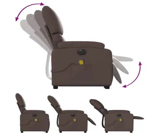 Elektrisks Masāžas Krēsls Paceļams/Atgāžams, Brūna Mākslīgā Āda Vidaxl Elektrisks Masāžas Krēsls Paceļams/Atgāžams, Brūna Mākslīgā Āda Vidaxl