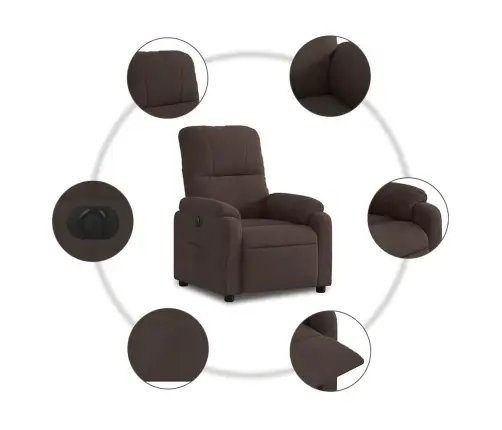 Atlošiamas Elektrinis Krėslas, Rudas, Mikropluošto Audinys