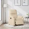 Elektrisks Atpūtas Krēsls, Atgāžams, Krēmkrāsas Audums Vidaxl