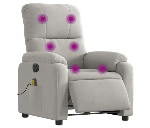 Elektrisks Masāžas Krēsls, Gaiši Pelēks Mikrošķiedras Audums Vidaxl