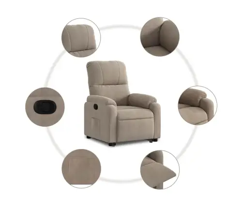 Atpūtas Krēsls, Paceļams, Pelēkbrūns Mikrošķiedras Audums Vidaxl