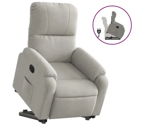 Paceļams Atpūtas Krēsls, Gaiši Pelēks Mikrošķiedras Audums Vidaxl