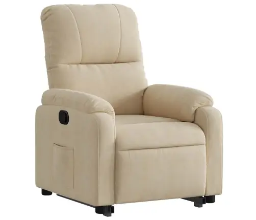 Paceļams Atpūtas Krēsls, Krēmkrāsas Mikrošķiedras Audums Vidaxl