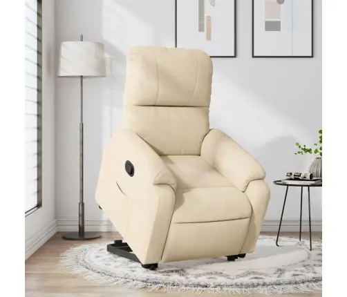 Paceļams Atpūtas Krēsls, Krēmkrāsas Mikrošķiedras Audums Vidaxl
