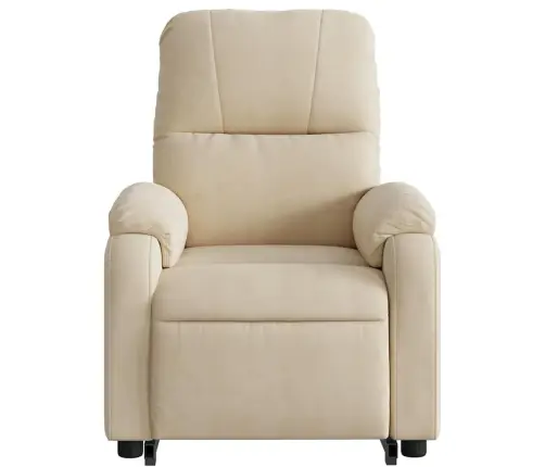 Paceļams Atpūtas Krēsls, Krēmkrāsas Mikrošķiedras Audums Vidaxl