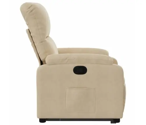Paceļams Atpūtas Krēsls, Krēmkrāsas Mikrošķiedras Audums Vidaxl