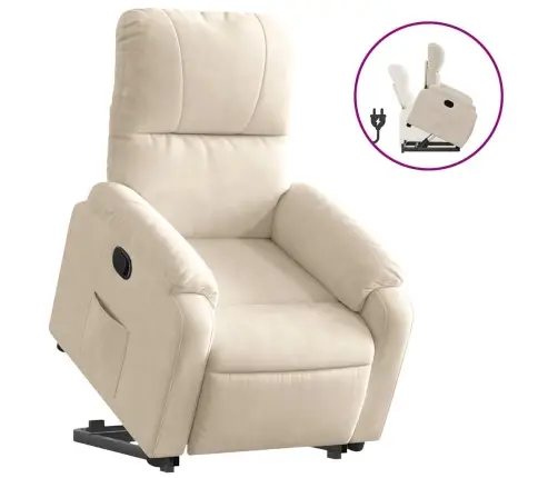 Atpūtas Krēsls, Paceļams, Atgāžams, Bēšs Mikrošķiedras Audums Vidaxl