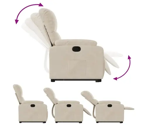 Atpūtas Krēsls, Paceļams, Atgāžams, Bēšs Mikrošķiedras Audums Vidaxl