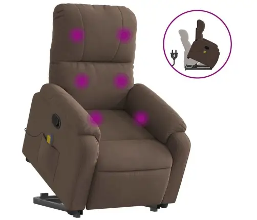 Püsti Tõusmist Toetav Massaažitool, Pruun, Mikrofiiber Kangas