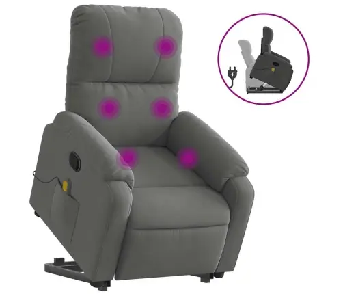 Püstitõusmist Toetav Massaažitool, Tumehall, Mikrofiiber Kangas