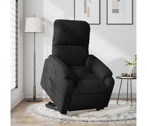 Atsistojantis Elektrinis Krėslas, Juodas, Mikropluošto Audinys