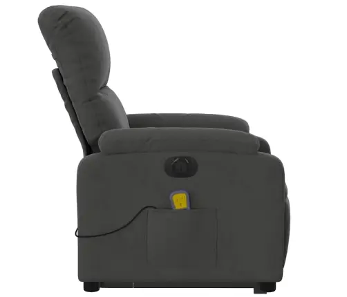 Elektrisks Masāžas Krēsls, Tumši Pelēks Mikrošķiedras Audums Vidaxl