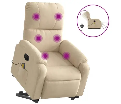 Elektriline Püsti Tõusmist Toetav Massaažitool, Kreemjas