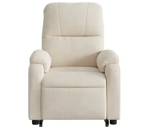 Elektrisks Masāžas Krēsls, Paceļams, Bēšs Mikrošķiedras Audums Vidaxl