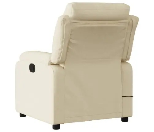 Elektrisks Masāžas Krēsls, Atgāžams, Krēmkrāsas Audums Vidaxl