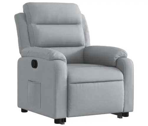 Atpūtas Krēsls, Paceļams, Atgāžams, Gaiši Pelēks Audums Vidaxl