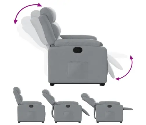 Atpūtas Krēsls, Paceļams, Atgāžams, Gaiši Pelēks Audums Vidaxl