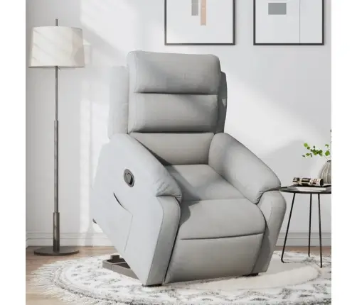 Atpūtas Krēsls, Paceļams, Atgāžams, Gaiši Pelēks Audums Vidaxl