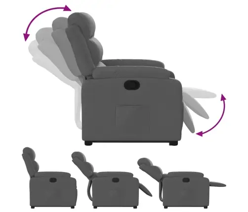 Atpūtas Krēsls, Paceļams, Atgāžams, Tumši Pelēks Audums Vidaxl