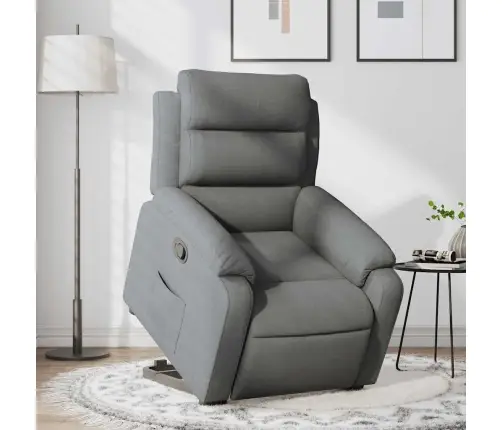 Atpūtas Krēsls, Paceļams, Atgāžams, Tumši Pelēks Audums Vidaxl