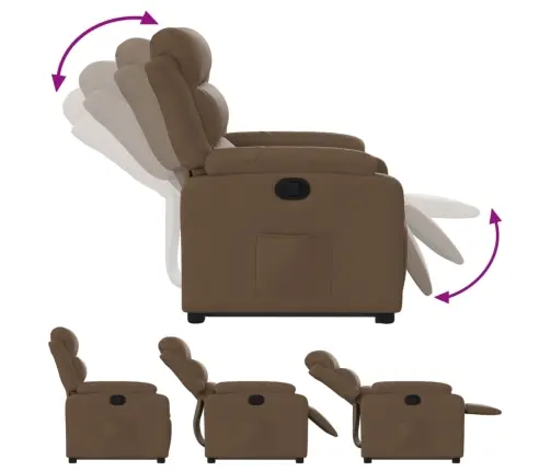 Atpūtas Krēsls, Paceļams, Atgāžams, Brūns Audums Vidaxl