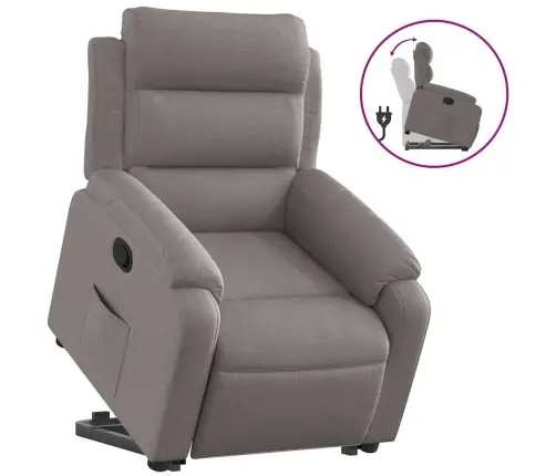 Atpūtas Krēsls, Paceļams, Atgāžams, Pelēkbrūns Audums Vidaxl