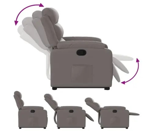 Atpūtas Krēsls, Paceļams, Atgāžams, Pelēkbrūns Audums Vidaxl