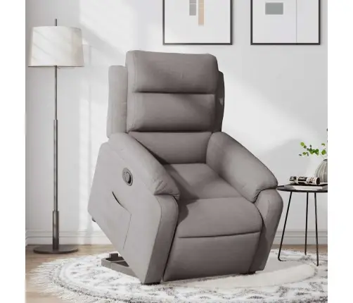 Atpūtas Krēsls, Paceļams, Atgāžams, Pelēkbrūns Audums Vidaxl