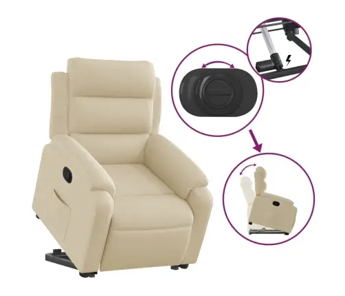 Atpūtas Krēsls, Paceļams, Atgāžams, Krēmkrāsas Audums Vidaxl Atpūtas Krēsls, Paceļams, Atgāžams, Krēmkrāsas Audums Vidaxl