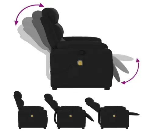 Püsti Tõusmist Toetav Massaažitool, Must, Kangas