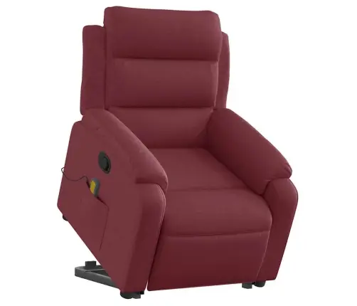 Masāžas Krēsls, Paceļams, Atgāžams, Vīnsarkans Audums Vidaxl