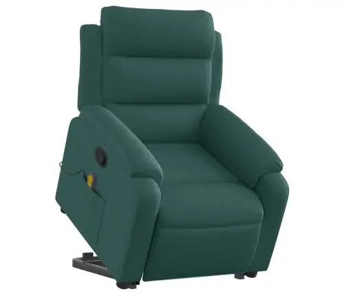 Atsistojantis Masažinis Krėslas, Tamsiai Žalias, Audinys